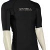 Apparel * | Crazy Deals O'Neill Basic Skins Ss Rash Guard Black