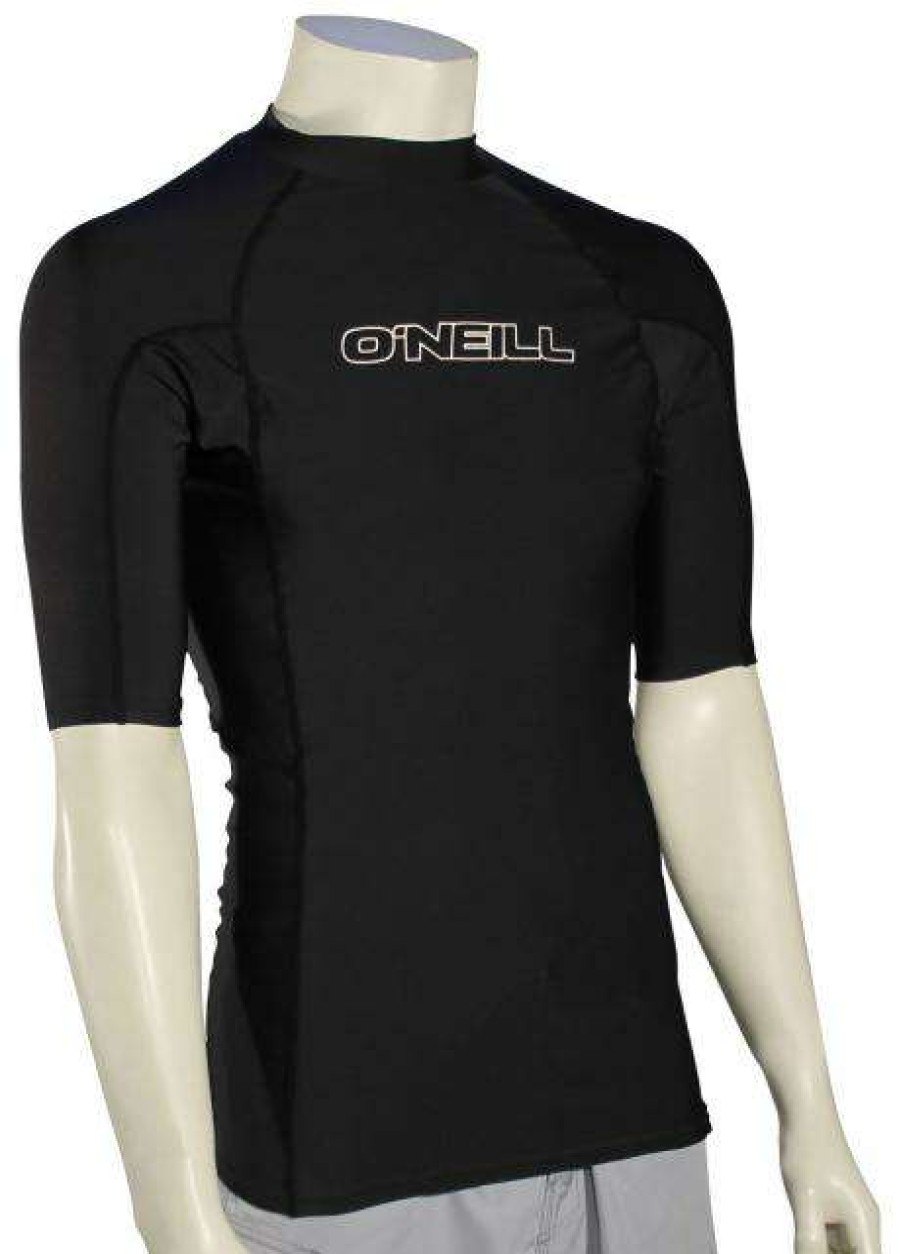 Apparel * | Crazy Deals O'Neill Basic Skins Ss Rash Guard Black