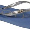 Footwear * | Latest Roxy Girl'S Viva Sparkle Sandal Baja Blue