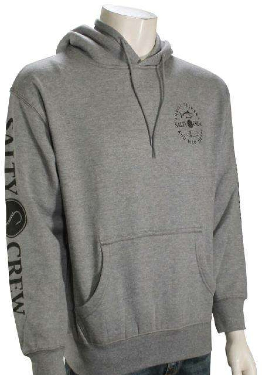 Apparel * | Classical Salty Crew Flopper Fleece Pullover Hoody Gunmetal Heather