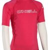 Apparel * | Featured O'Neill Kid'S Basic Skins Ss Rash Guard Watermelon