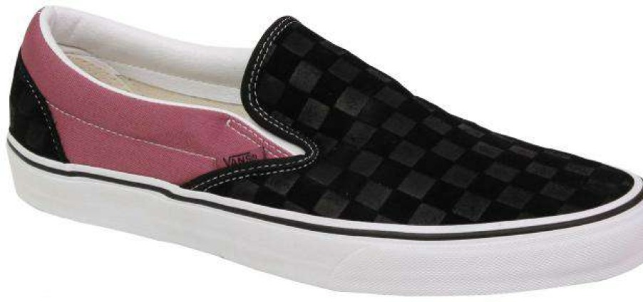 Footwear * | Flash Sale Vans Classic Slip On Shoe Checkerboard Black Heather Rose