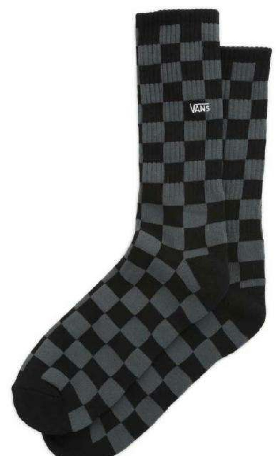 Accessories * | Wholesale Vans Checkerboard Crew Socks Black / Charcoal