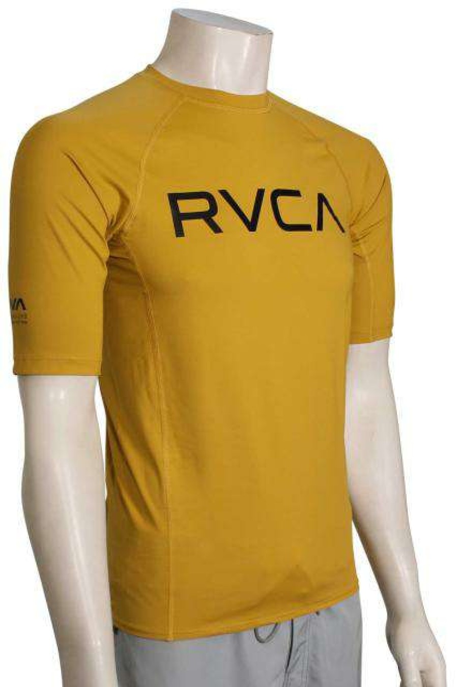 Apparel * | Featured Rvca Ss Rash Guard Gold