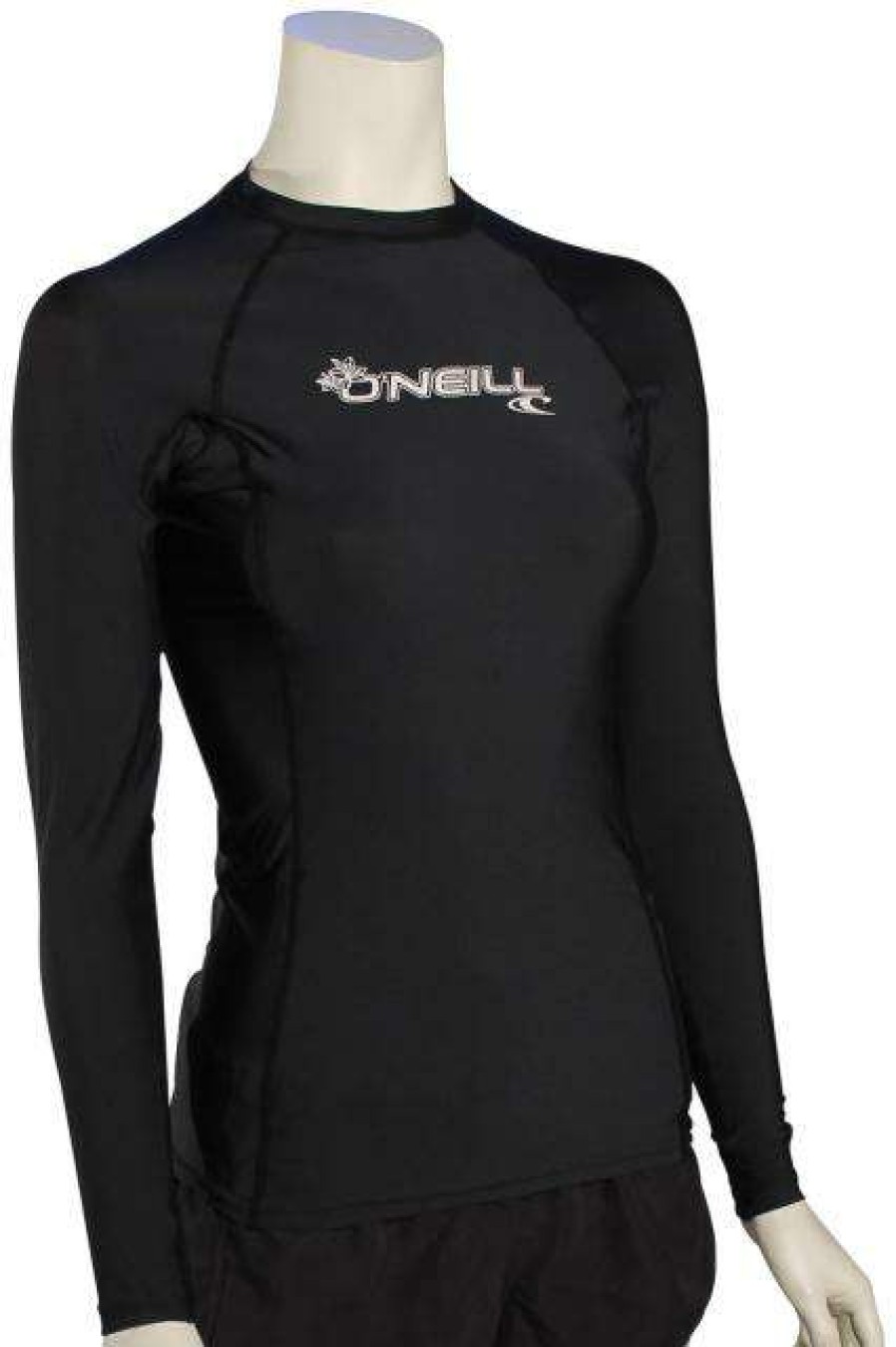 Apparel * | Crazy Deals O'Neill Women'S Basic Skins Ls Rash Guard Black