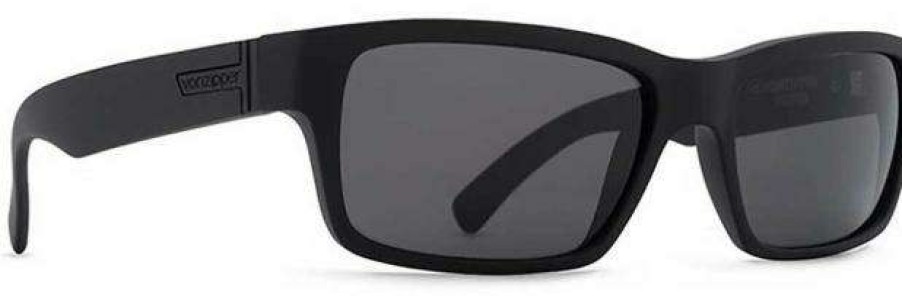 Accessories * | Excellent Von Zipper Fulton Sunglasses Black Satin / Grey