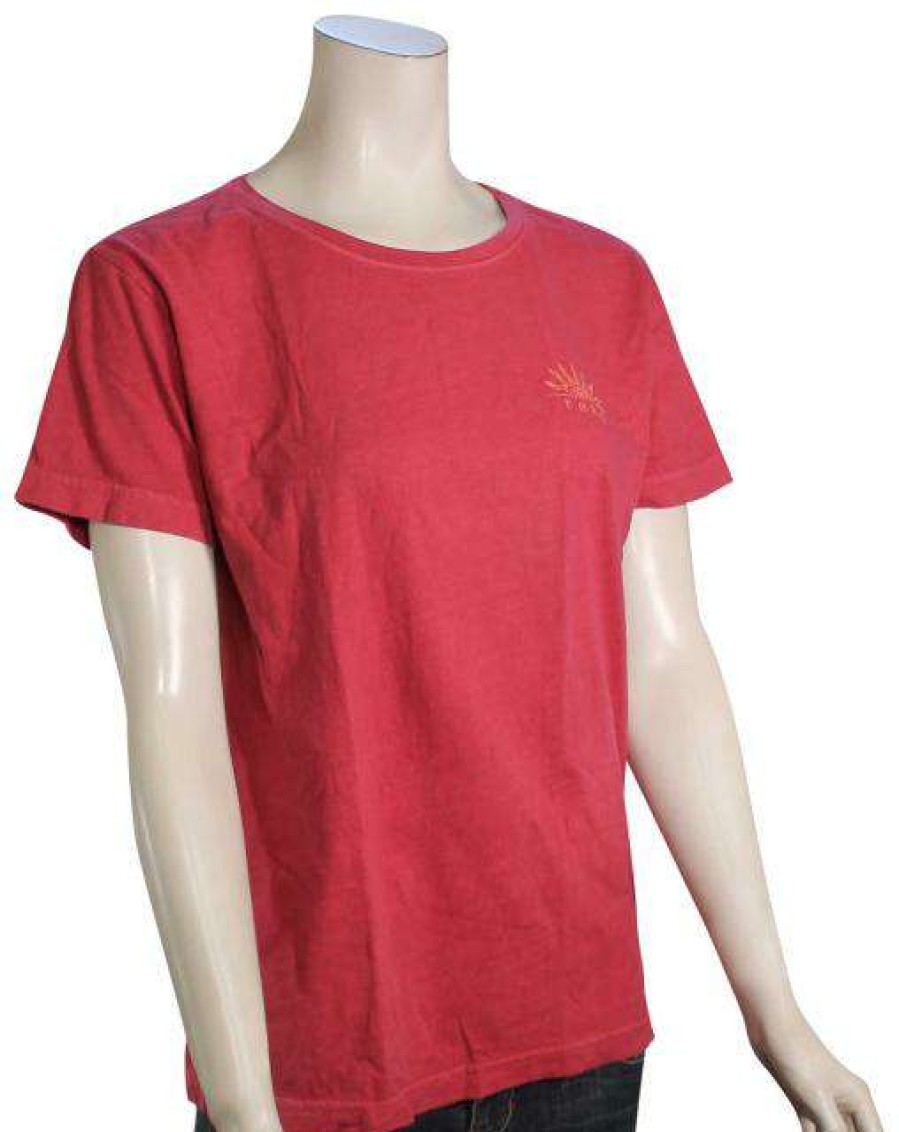 Apparel * | Limited Edition Roxy Sun Seekers Boyfriend Women'S T-Shirt Red Bud