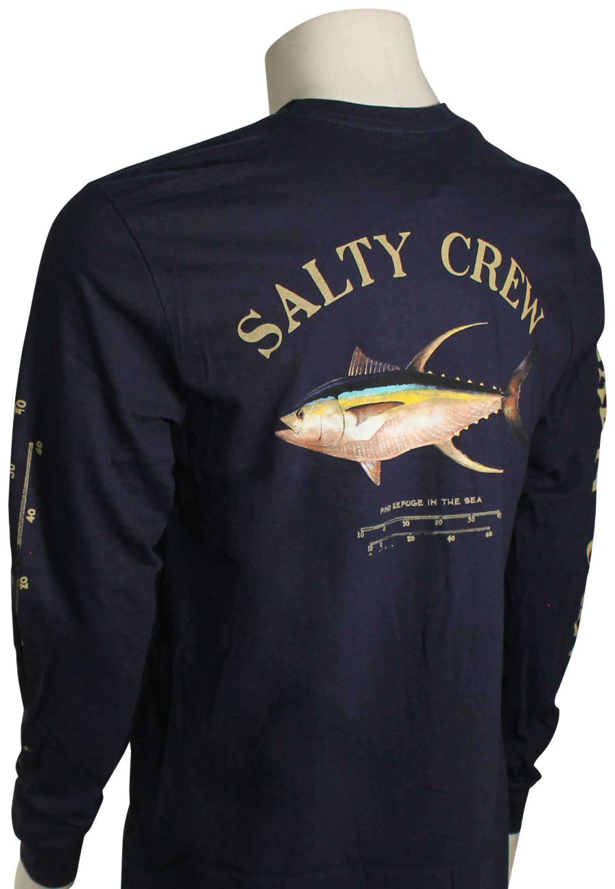 Apparel * | New Threads Salty Crew Ahi Mount Ls T-Shirt Navy