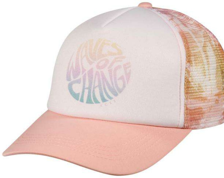 Apparel * | Flash Sale Roxy Donut Spain Women'S Trucker Hat Peach Bud Lahaina Lights