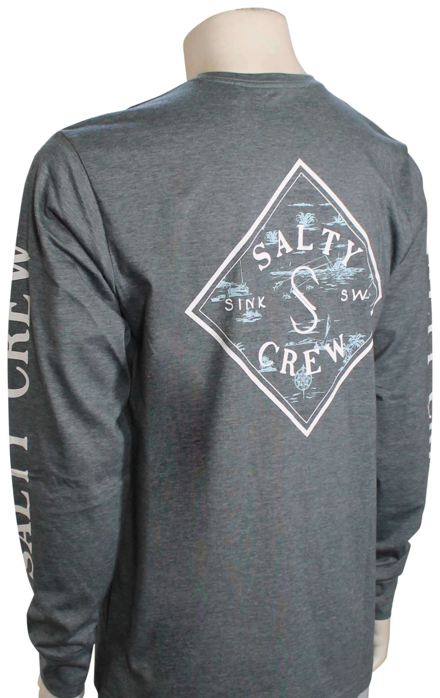 Apparel * | Crazy Deals Salty Crew Tippet Atlas Ls T-Shirt Blue