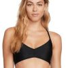 Apparel * | Latest Volcom Simply Solid V-Neck Bikini Top Classic Black