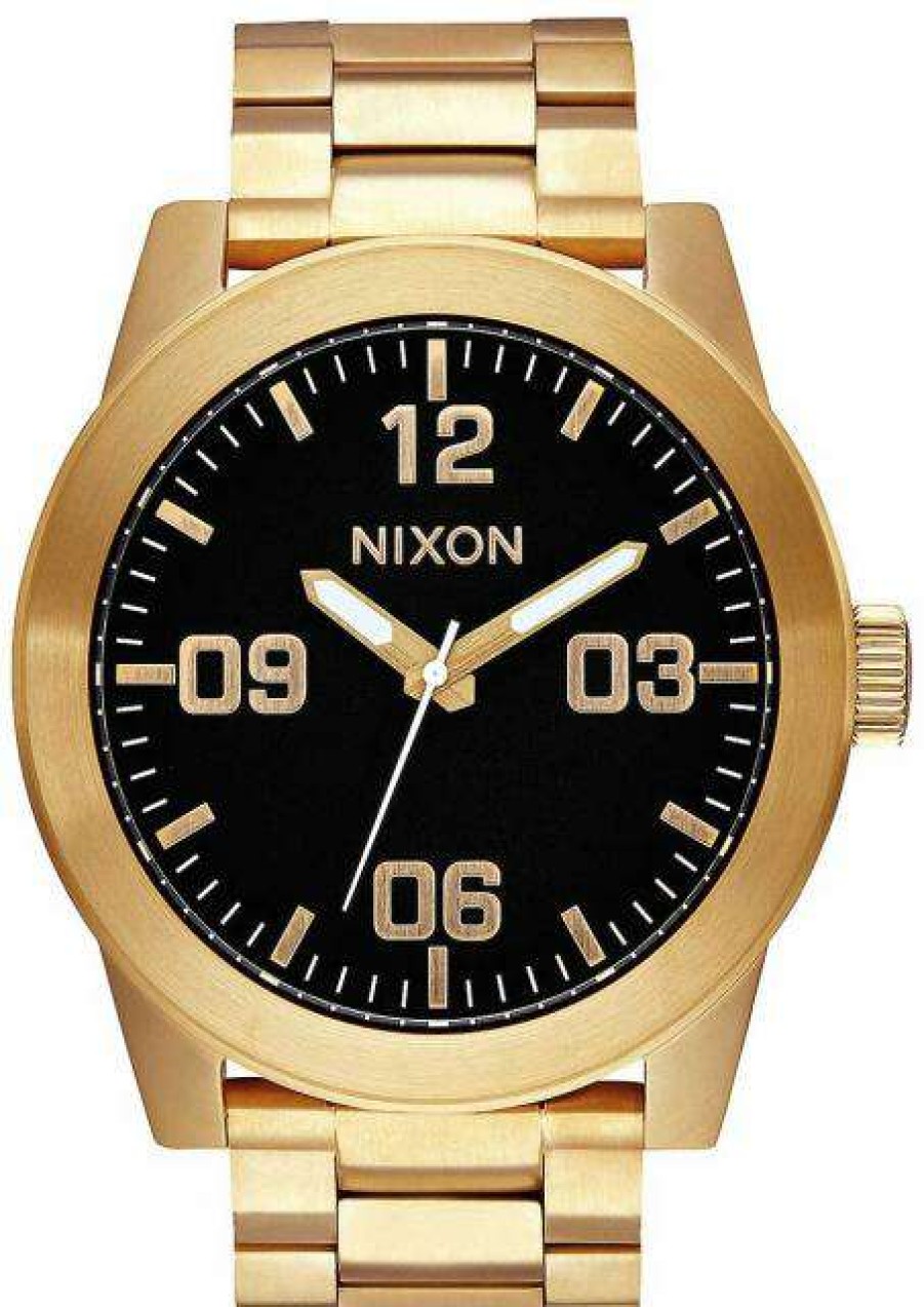 Accessories * | Cut Price Nixon Corporal Ss Watch All Gold / Black