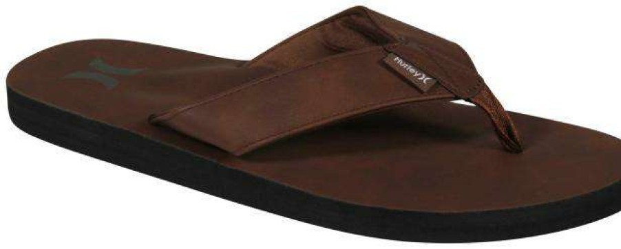 Footwear * | Outlet Sale Hurley Icon Vegan Leather Sandal Medium Brown