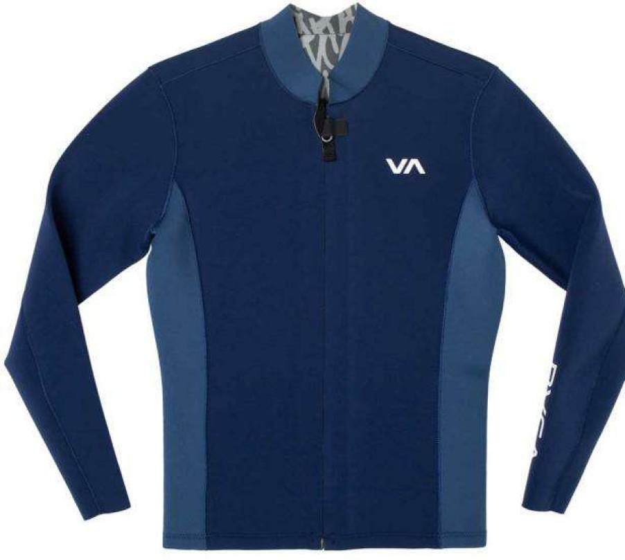 Apparel * | Excellent Rvca Balance Front Zip Wetsuit Jacket Navy