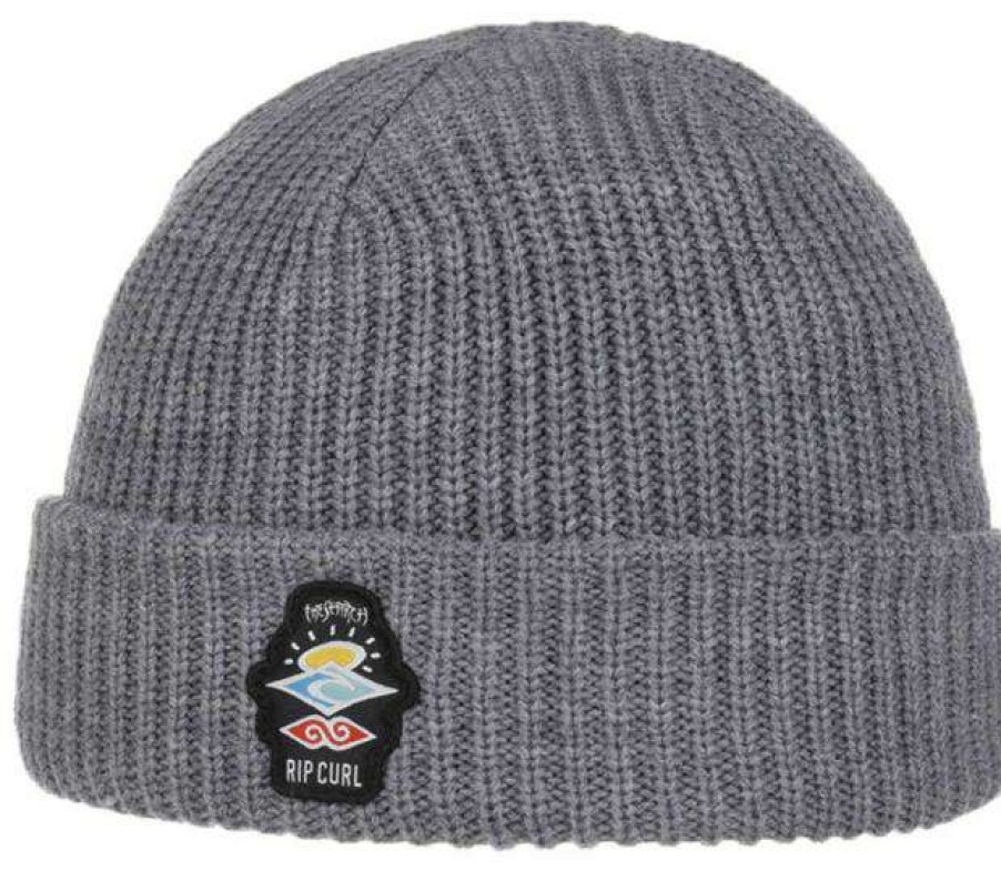 Apparel * | Flash Sale Rip Curl Icons Regular Beanie Grey