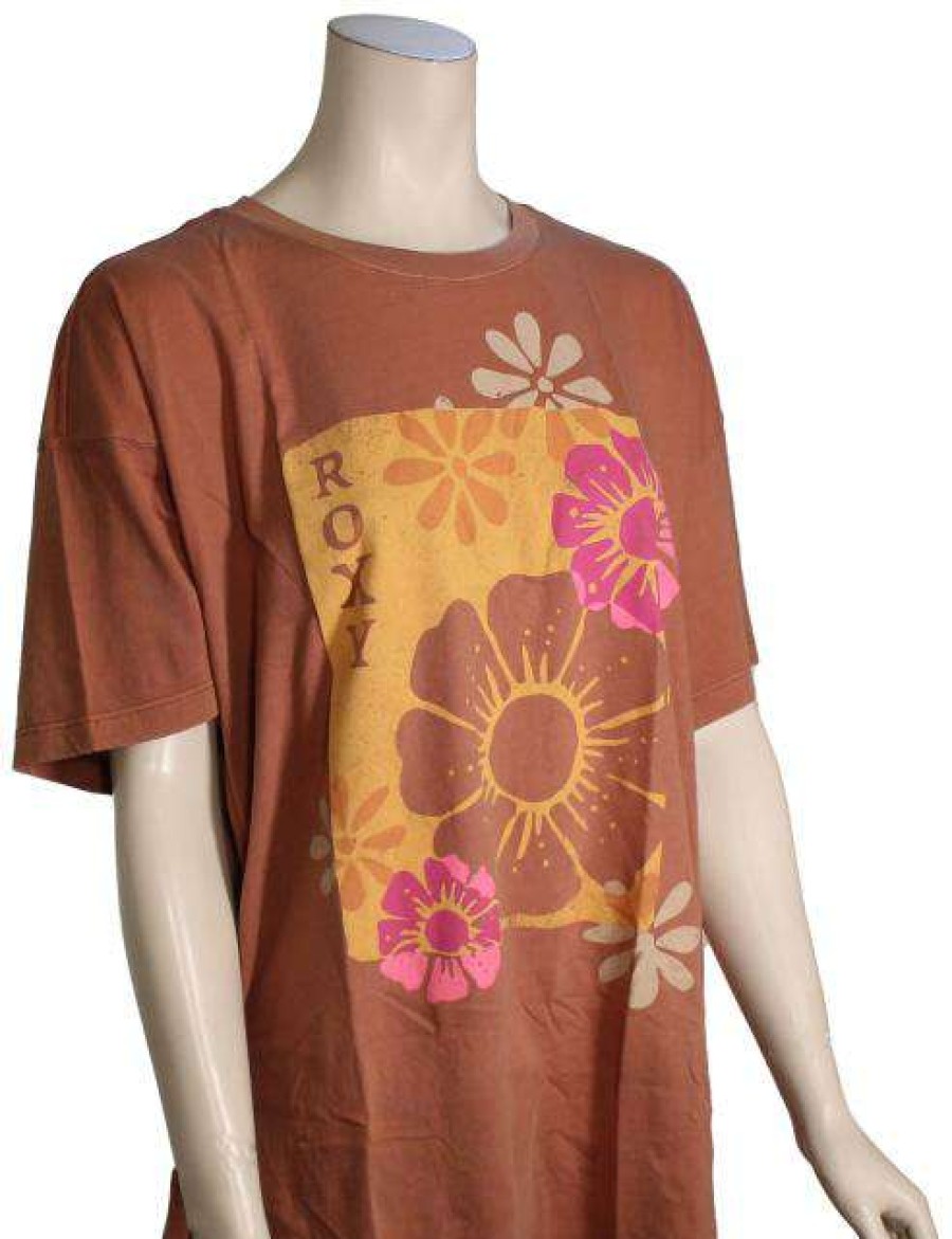 Apparel * | Outlet Sale Roxy Florals Oversized T-Shirt Muted Clay