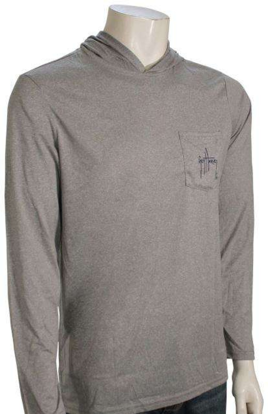 Apparel * | Best Choice Guy Harvey Super Grand Slam Barred Performance Hoody Sport Grey Heather