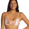 Apparel * | Limited Edition Roxy Beach Classics Athletic Triangle Bikini Top Snow White Seaside