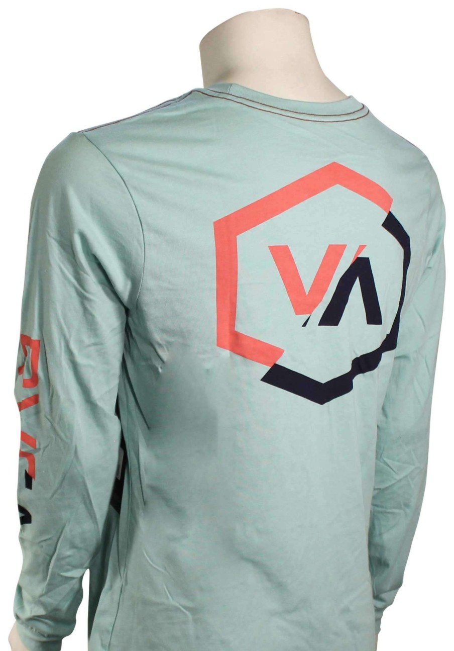 Apparel * | Limited Edition Rvca Shifted Ls T-Shirt Nile Blue