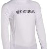 Apparel * | Crazy Deals O'Neill Kid'S Basic Skins Ls Rash Guard White