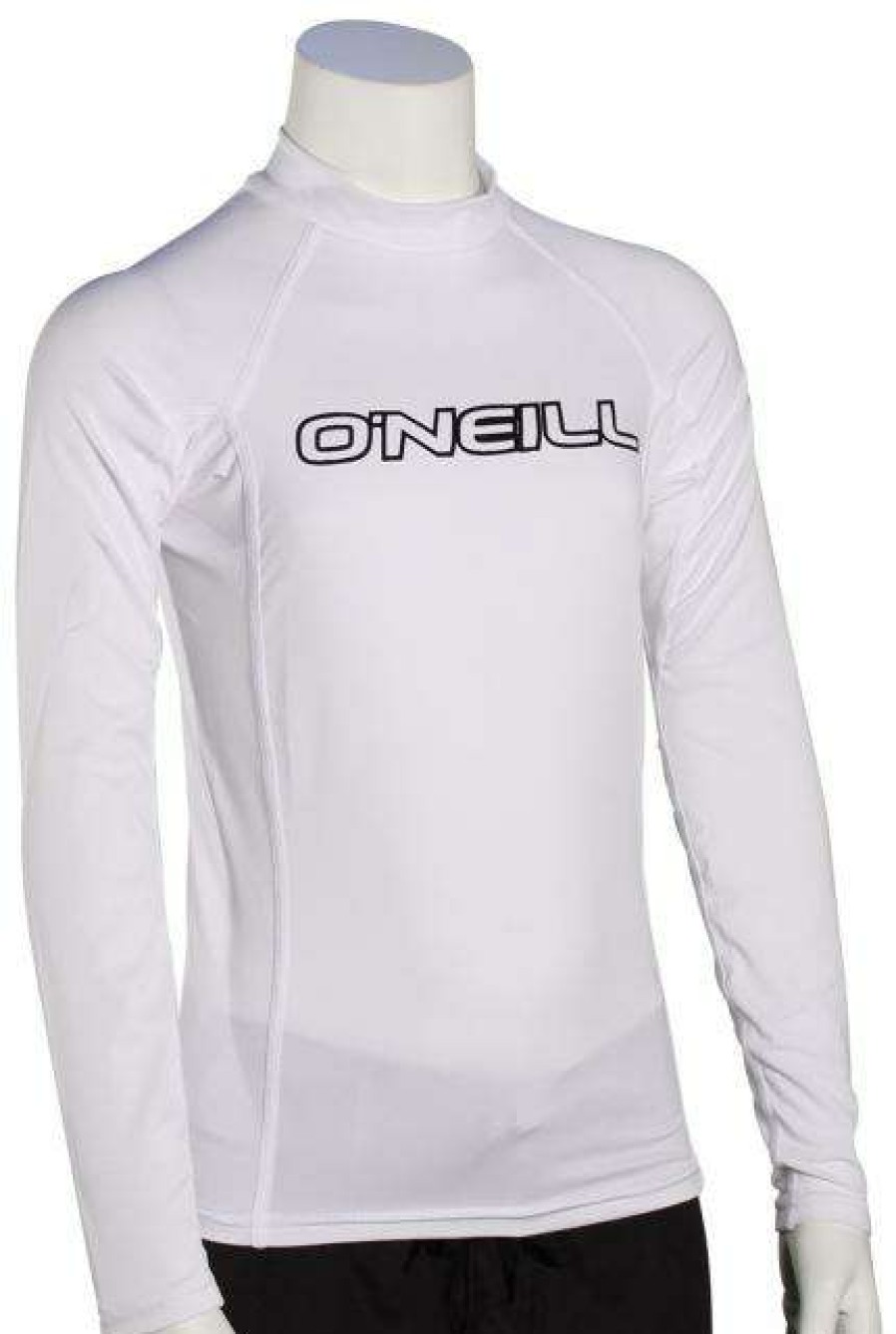 Apparel * | Crazy Deals O'Neill Kid'S Basic Skins Ls Rash Guard White