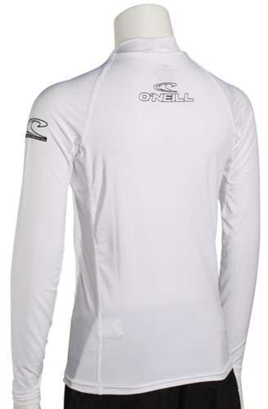 Apparel * | Crazy Deals O'Neill Kid'S Basic Skins Ls Rash Guard White