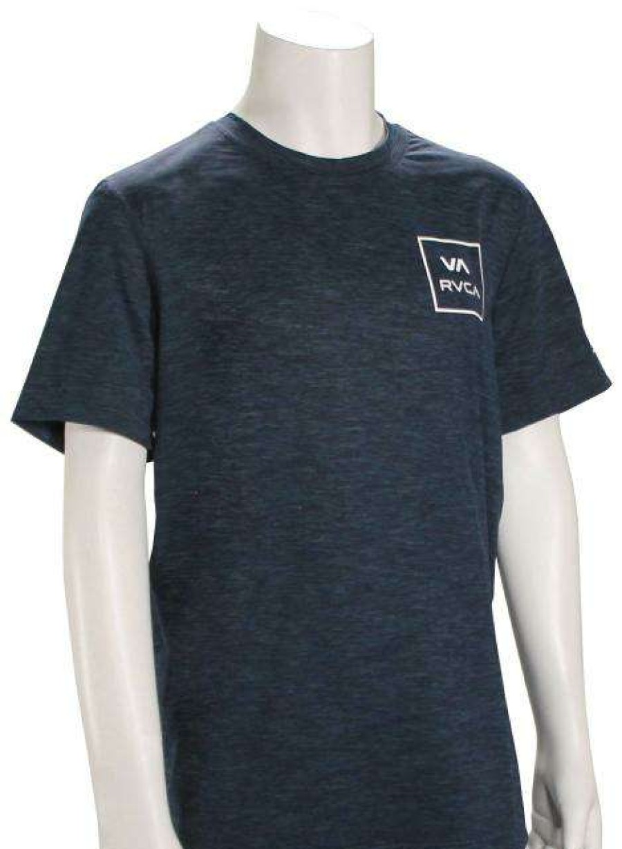 Apparel * | Promotion Rvca Boy'S Ss Surf Shirt Navy Heather