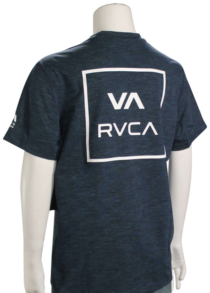 Apparel * | Promotion Rvca Boy'S Ss Surf Shirt Navy Heather