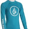 Apparel * | Fashionable Volcom Boy'S Lido Solid Ls Rash Guard Barrier Reef