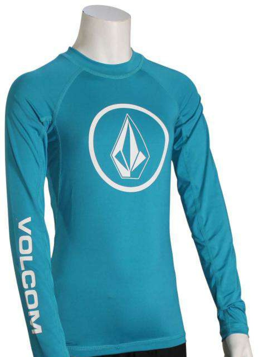 Apparel * | Fashionable Volcom Boy'S Lido Solid Ls Rash Guard Barrier Reef