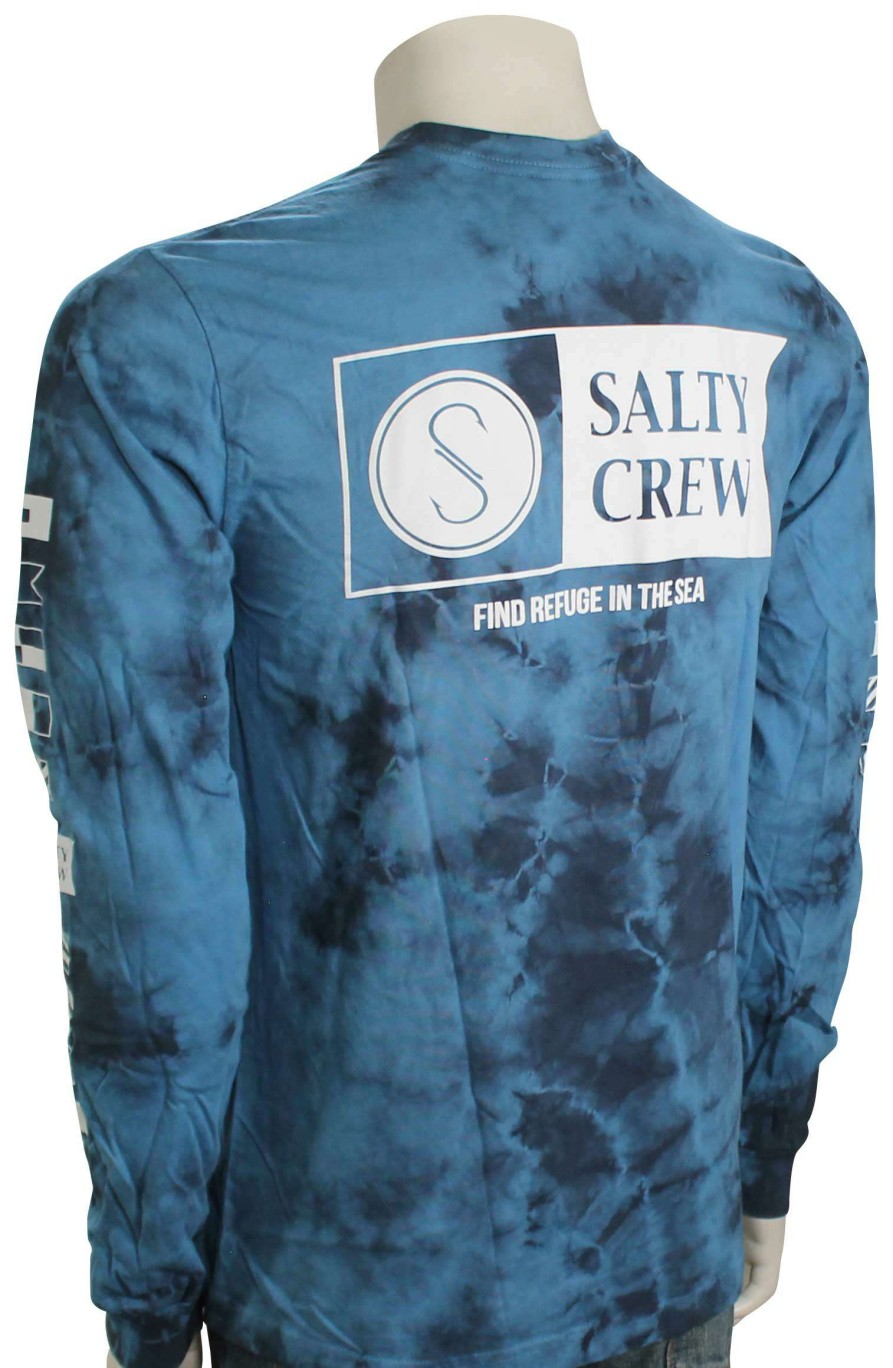 Apparel * | Best Quality Salty Crew Alpha Tie Dye Premium Ls T-Shirt Blue