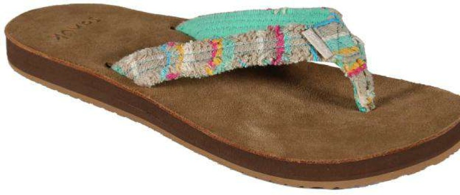 Footwear * | New Threads Sanuk Fraidy Cat- Multi Turquoise