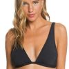 Apparel * | Crazy Deals Roxy Beach Classics Elongated Triangle Bikini Top True Black