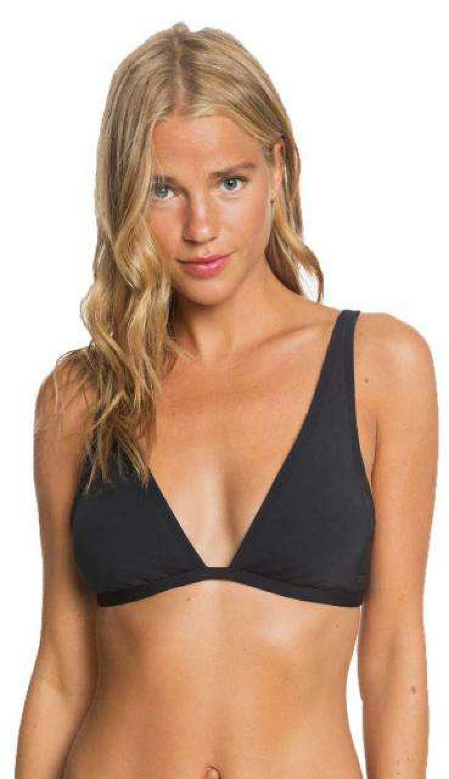 Apparel * | Crazy Deals Roxy Beach Classics Elongated Triangle Bikini Top True Black