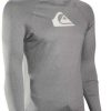 Apparel * | Flash Sale Quiksilver All Time Ls Rash Guard Sleet Heather