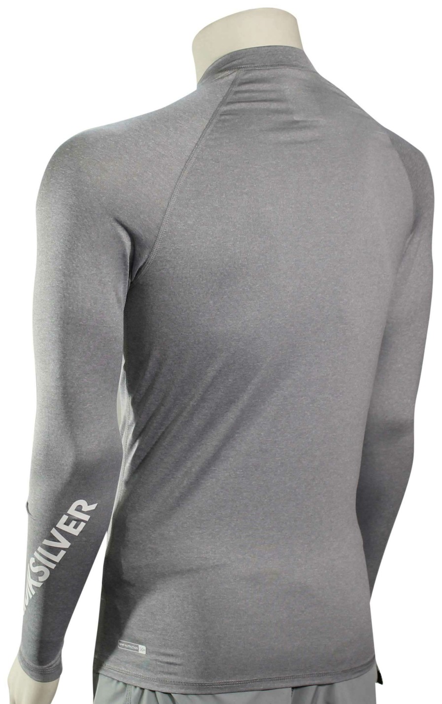 Apparel * | Flash Sale Quiksilver All Time Ls Rash Guard Sleet Heather