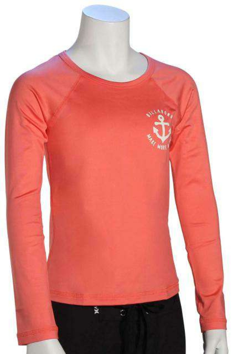 Apparel * | Wholesale Billabong Girl'S Sol Searcher Ls Rash Guard Paradise Pink