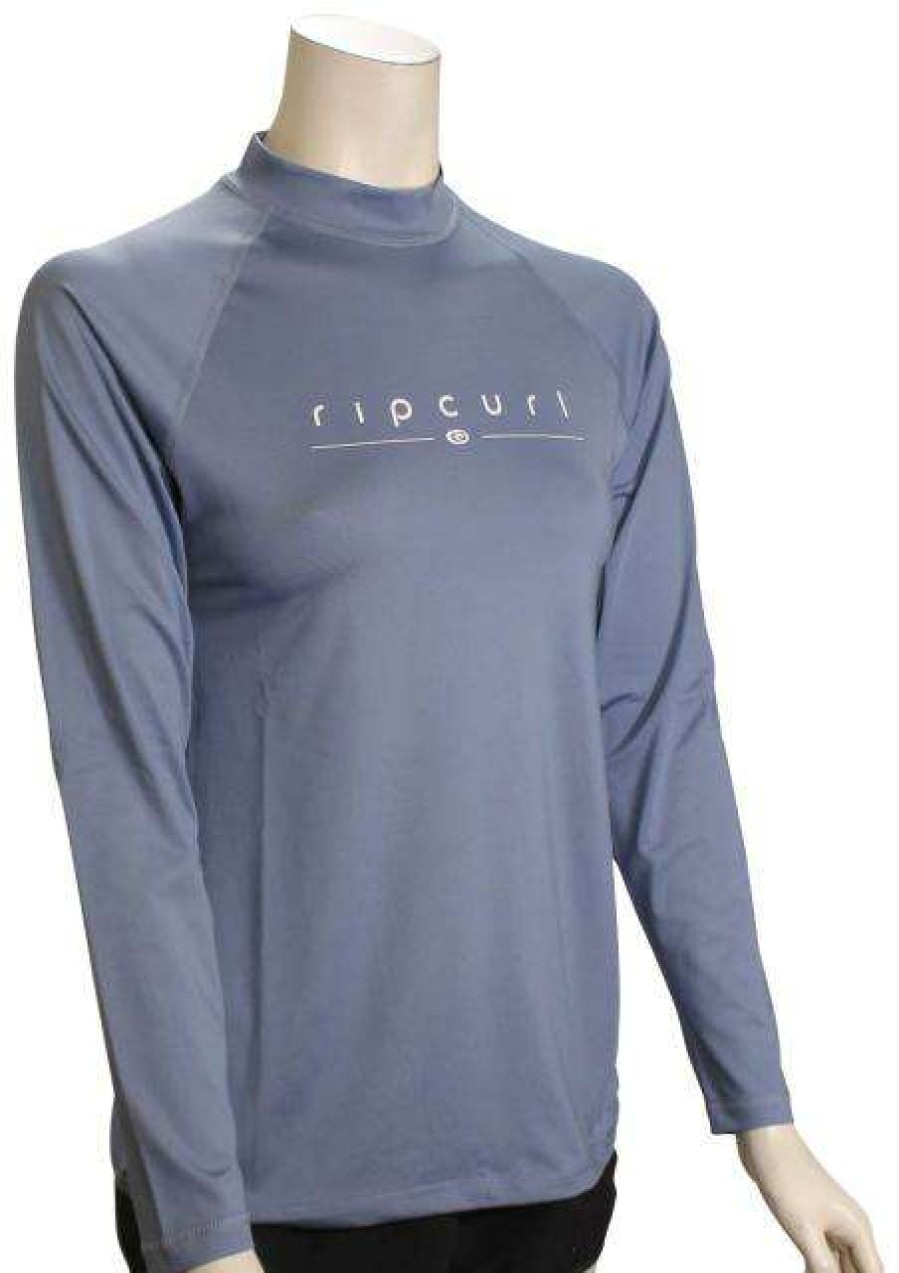 Apparel * | Less Expensive Rip Curl Women'S Golden Rays Ls Rash Guard Mid Blue