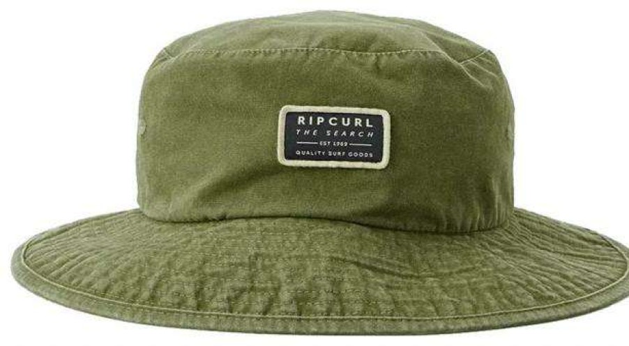 Apparel * | Crazy Deals Rip Curl Crusher Wide Brim Hat Dark Olive