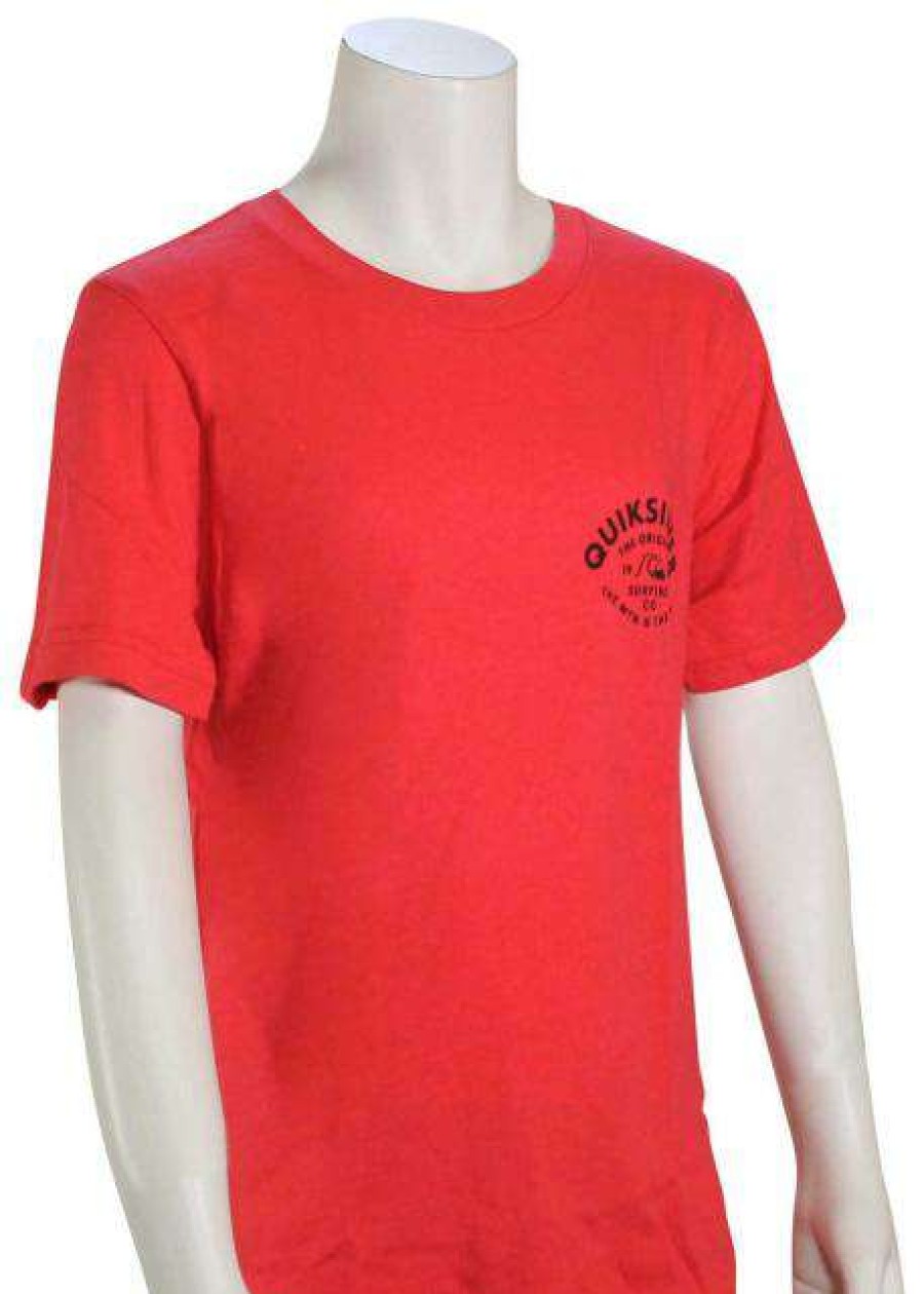 Apparel * | Crazy Deals Quiksilver Boy'S Script Talk T-Shirt Red