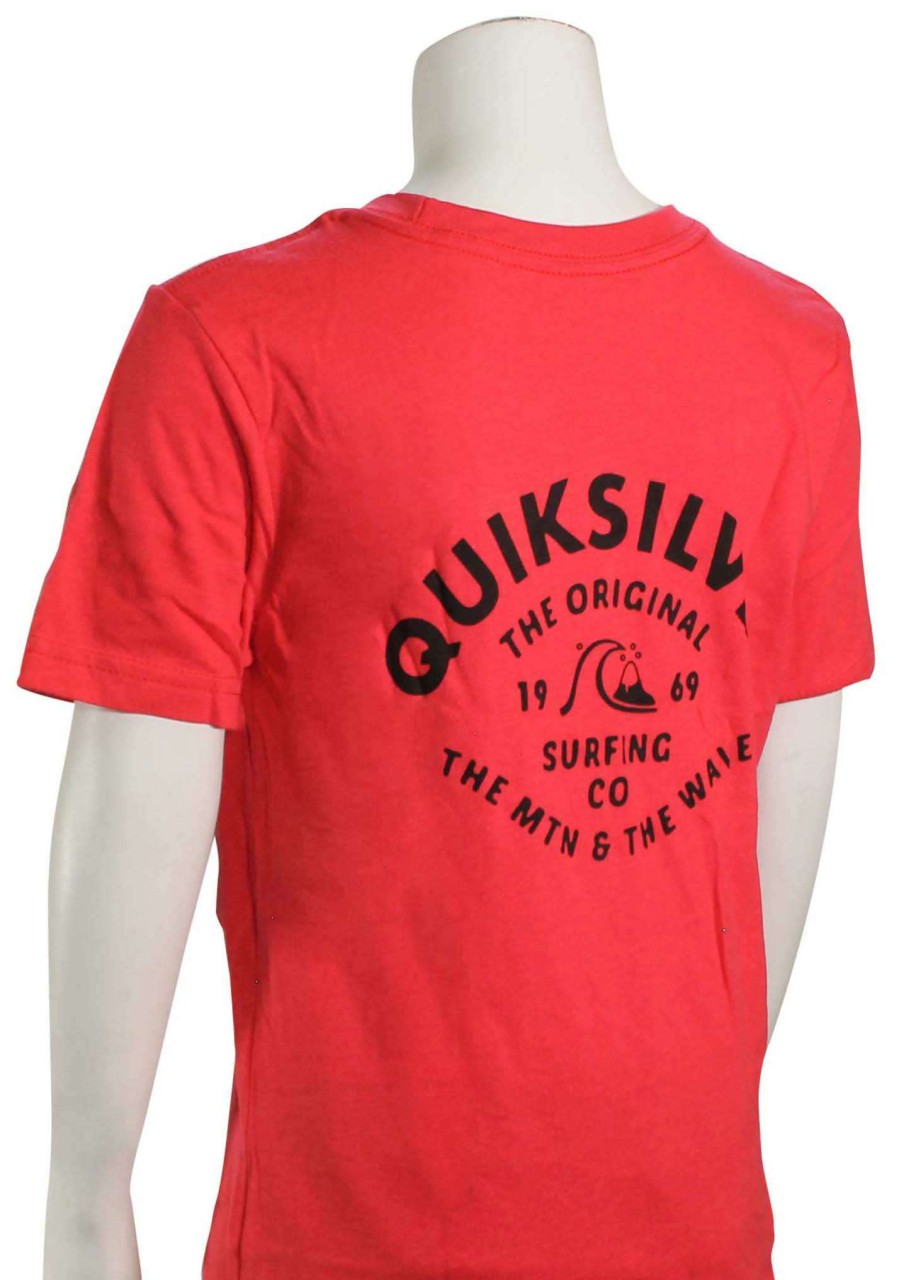 Apparel * | Crazy Deals Quiksilver Boy'S Script Talk T-Shirt Red