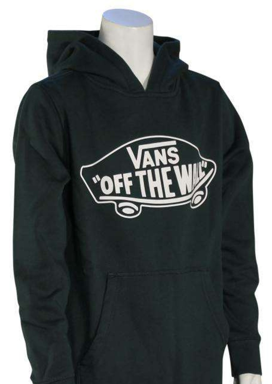 Apparel * | Outlet Sale Vans Boy'S Off The Wall Pullover Hoody Darkest Spruce / White