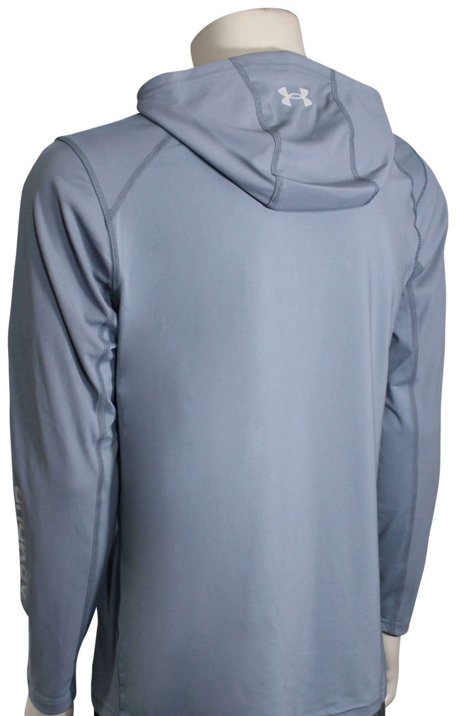 Apparel * | Excellent Under Armour Iso-Chill Shorebreak Pullover Hoody Washed Blue / Halo Gray