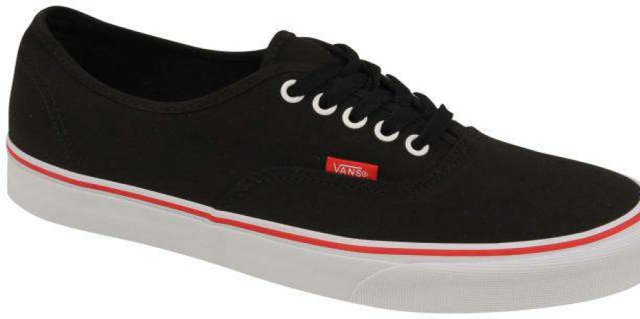 Footwear * | Store Vans Authentic Shoe Black / Racing Red