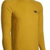 Apparel * | Sale Rvca Ls Rash Guard Gold