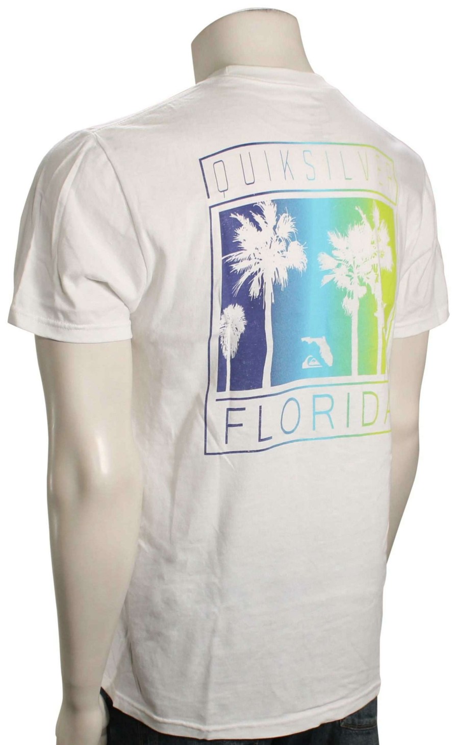 Apparel * | Sale Quiksilver Fl Palm Meadow T-Shirt White