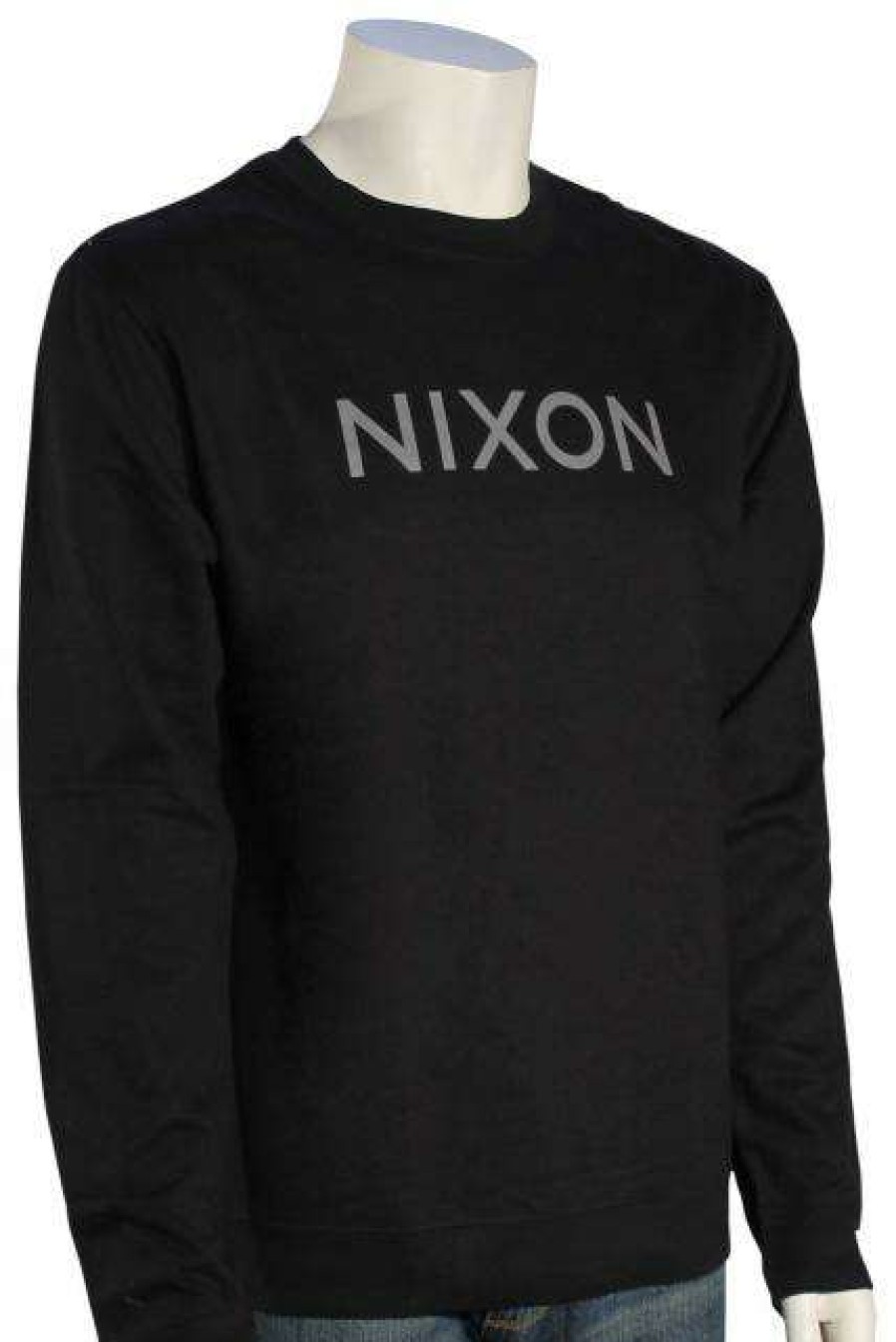 Apparel * | Latest Nixon Wordmark Crew Sweater Black