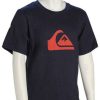 Apparel * | Limited Edition Quiksilver Boy'S Mountain Wave Logo T-Shirt Navy Blazer