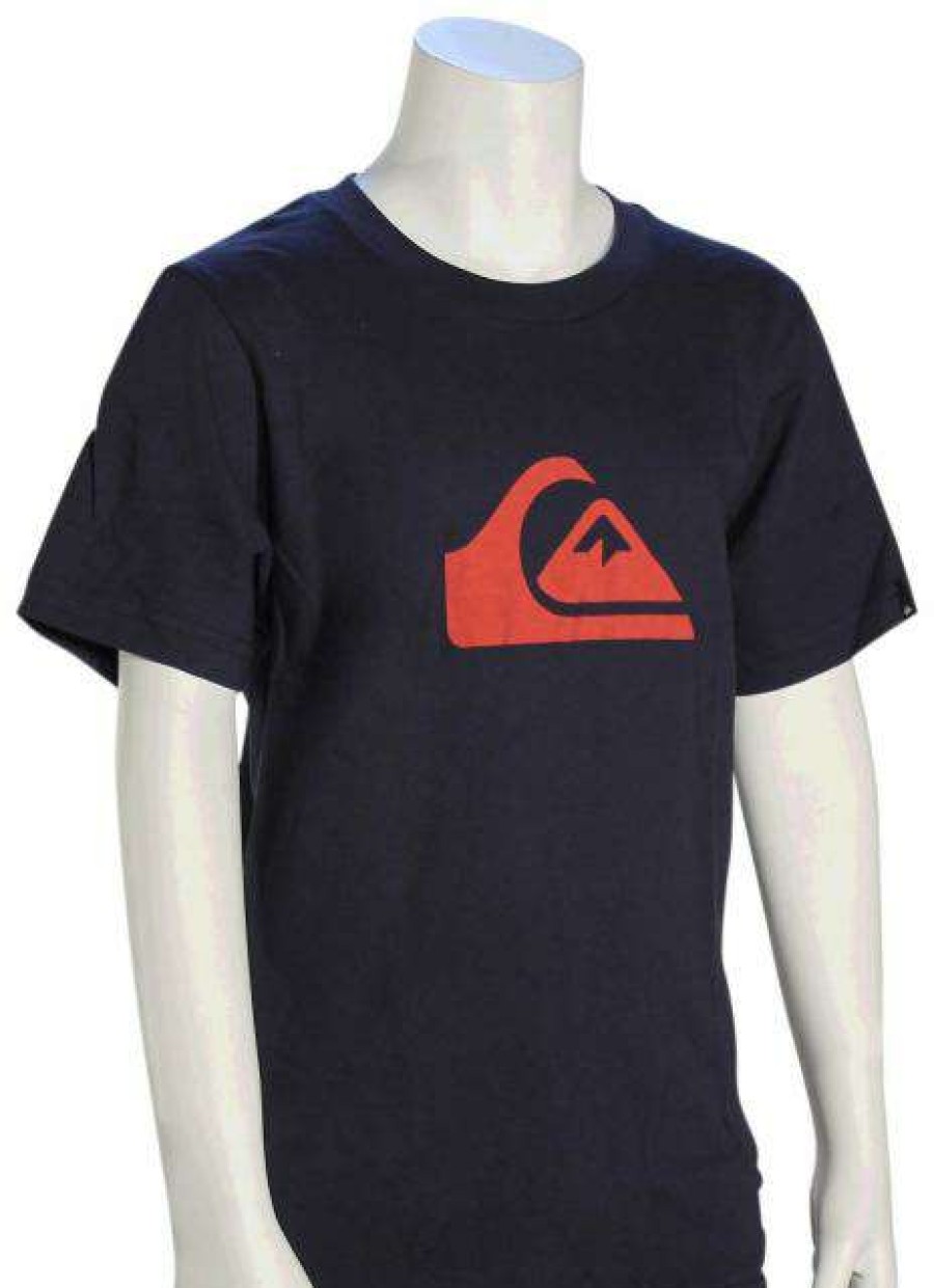 Apparel * | Limited Edition Quiksilver Boy'S Mountain Wave Logo T-Shirt Navy Blazer