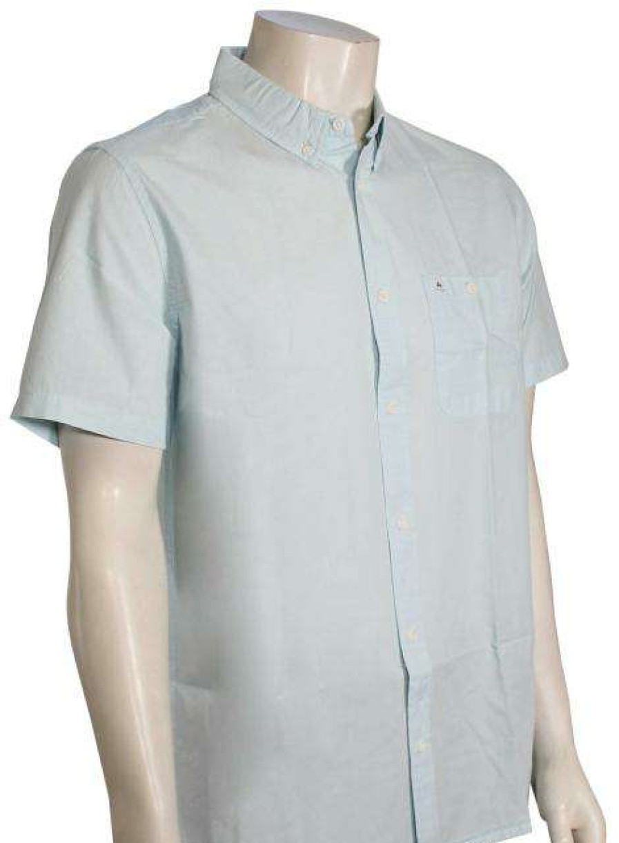 Apparel * | Less Expensive Quiksilver Winfall Ss Button Down Shirt Airy Blue